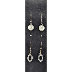 Faux Pearl Dangles, Rhinestone Oval Dangles and Faux Pearl Studs